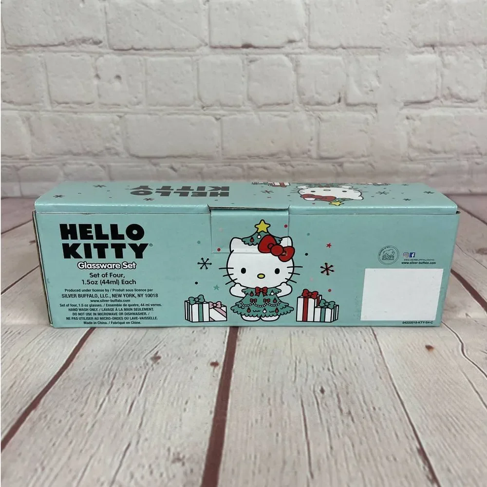 Hello Kitty Set Of Four Shot Glassware Set 1.5 Oz Each